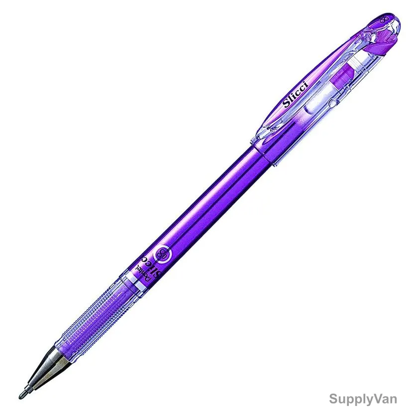 Pentel Slicci Gel Roller Pen, PE-BG208M-V, 0.8MM Tip, Metallic Violet, 12 Pcs/Pack
