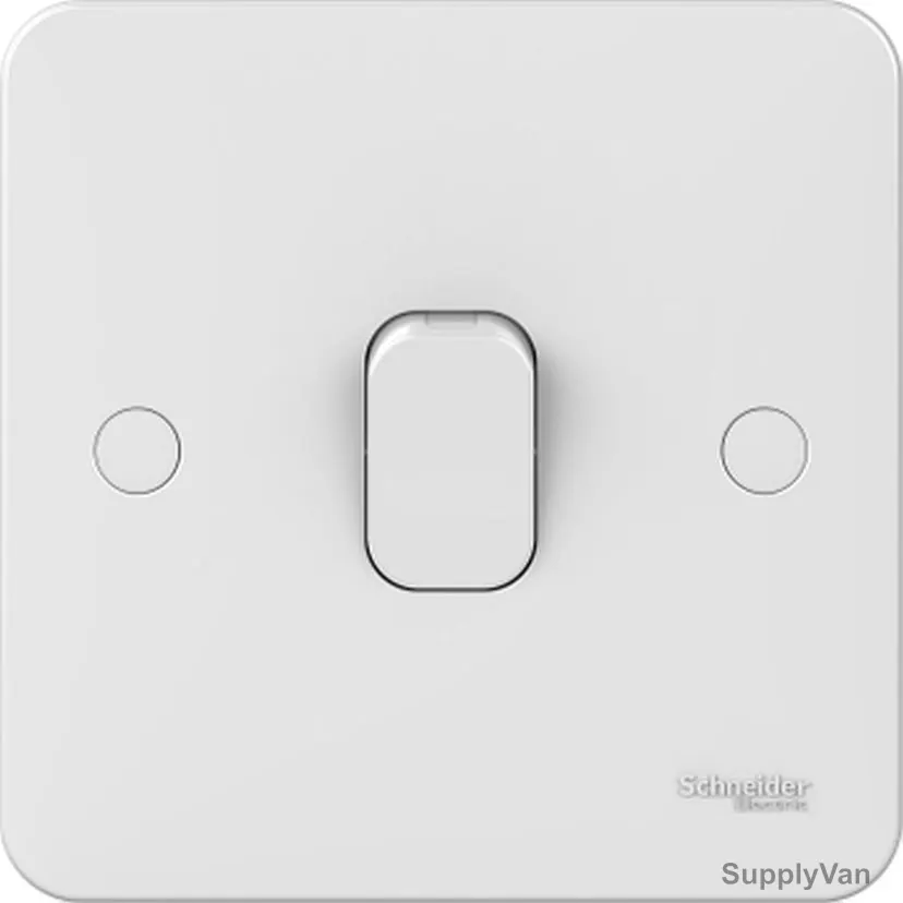 Schneider Electric Plate Switch, GGBL1012NIS, Lisse, 1 Gang, 10A, 230VAC, White