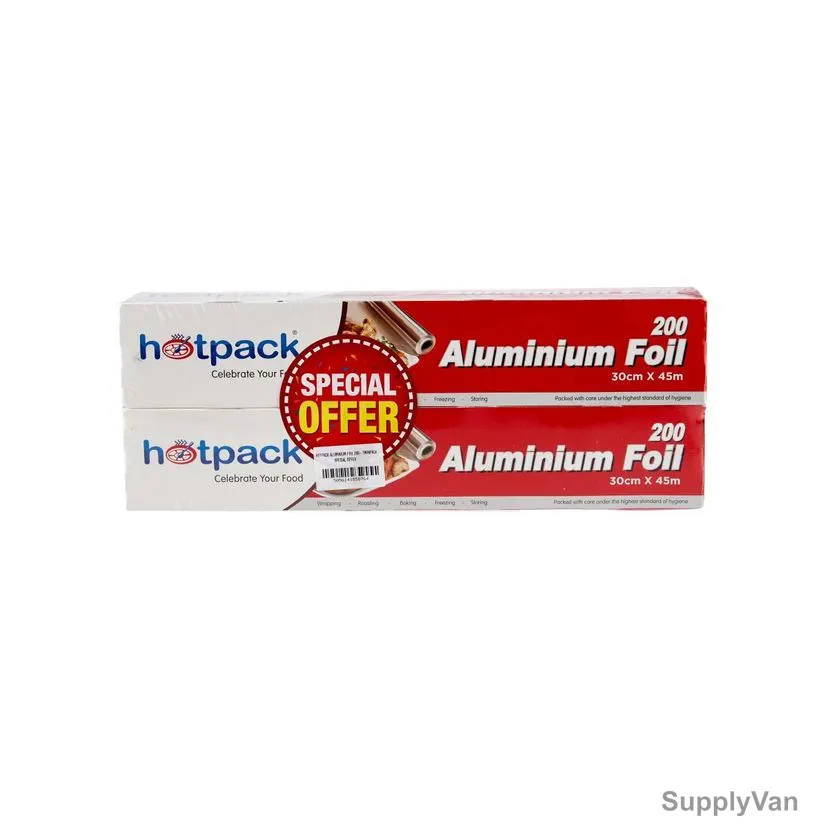 Hotpack Heavy Duty Aluminium Foil, PPAF200HPX2, 30CM Width x 45 Mtrs Length, Twin Pack — image 1