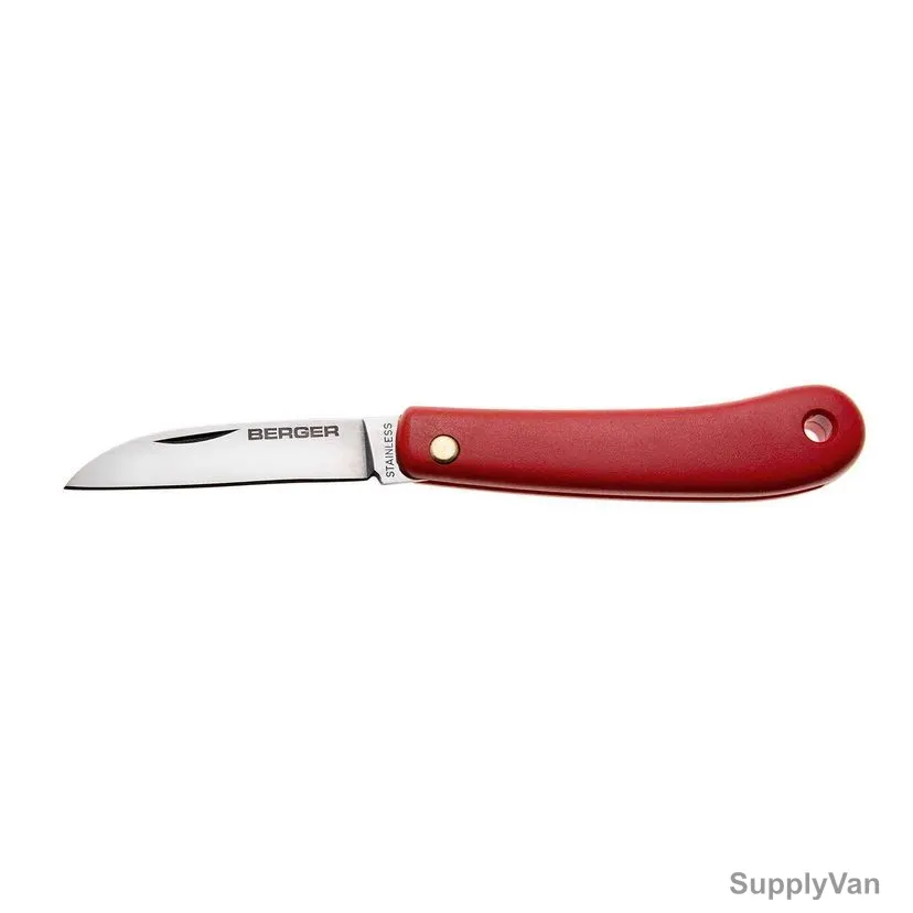 Berger Folding Florist Knife, 3600, Red Handle, 45 g, Plastic Handle