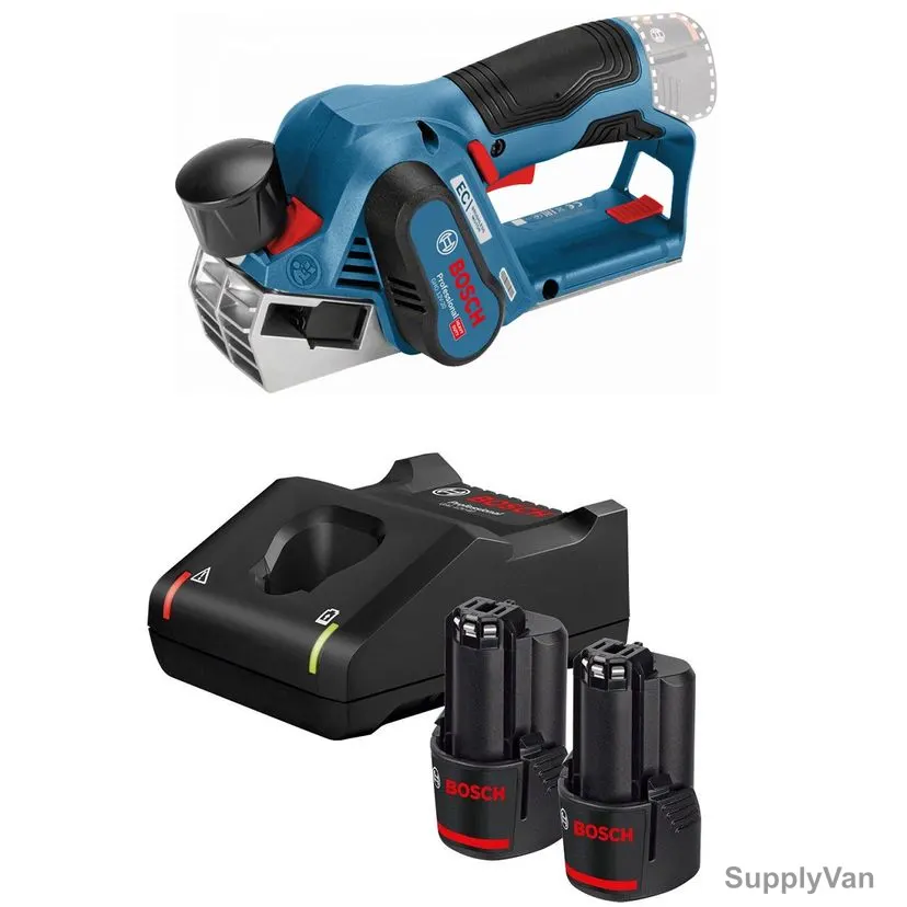 Bosch Professional Cordless Planer With 2x 2.0Ah Battery and Charger, GHO-12V-20, 12V