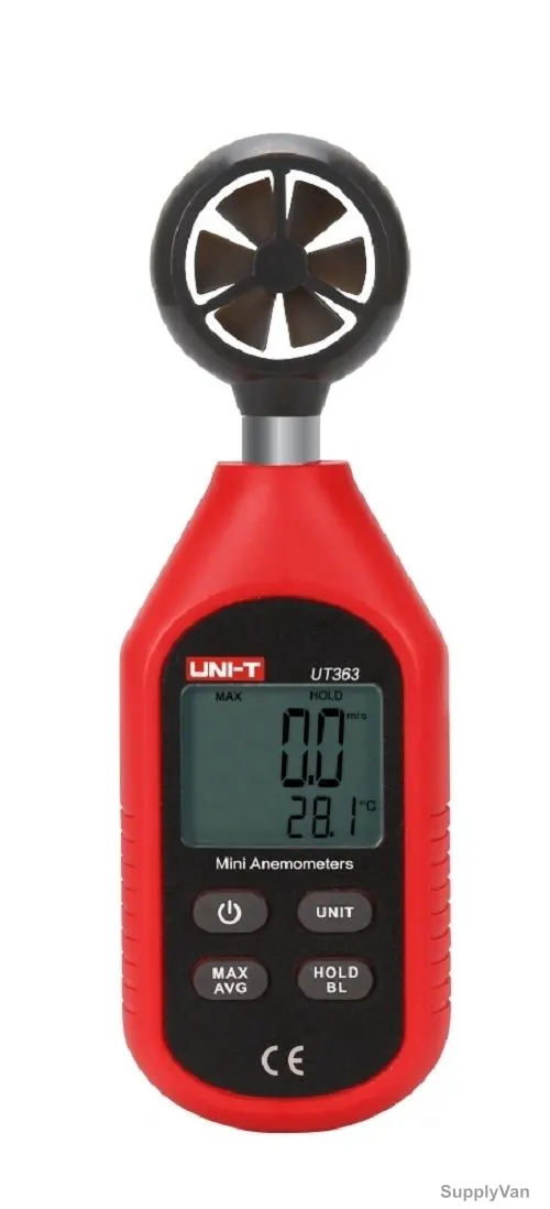 Uni-T Mini Anemometer, UT363, 0-30 m/s Wind Speed, 160 x 50 x 28MM