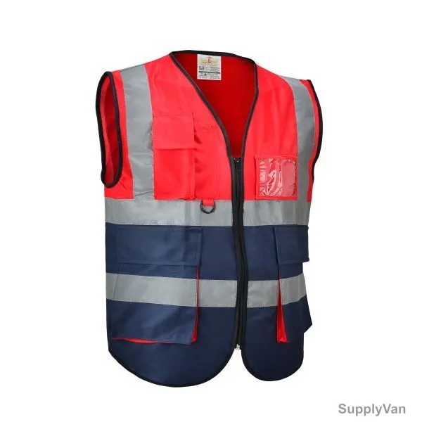Empiral Safety Vest, E108073301, Dazzle, Red and Navy Blue, S — image 1