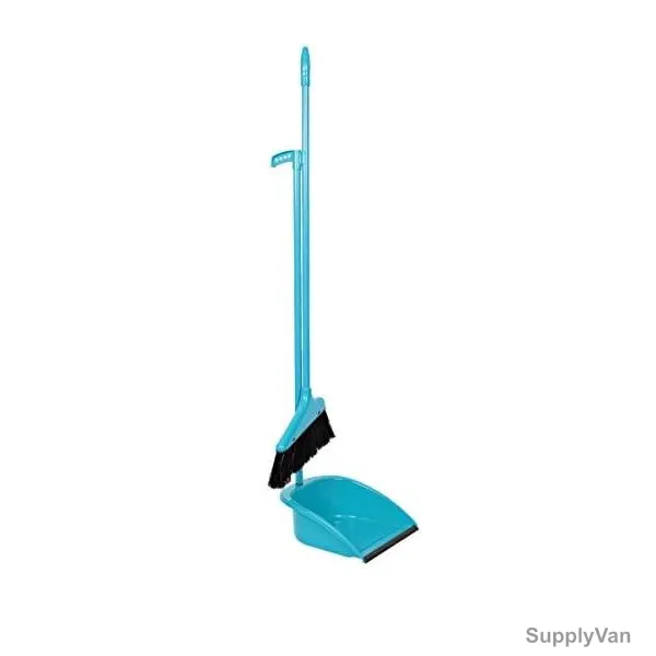 Moonlight Long Handle Dust Pan With Broom, 16027, 72CM, Blue