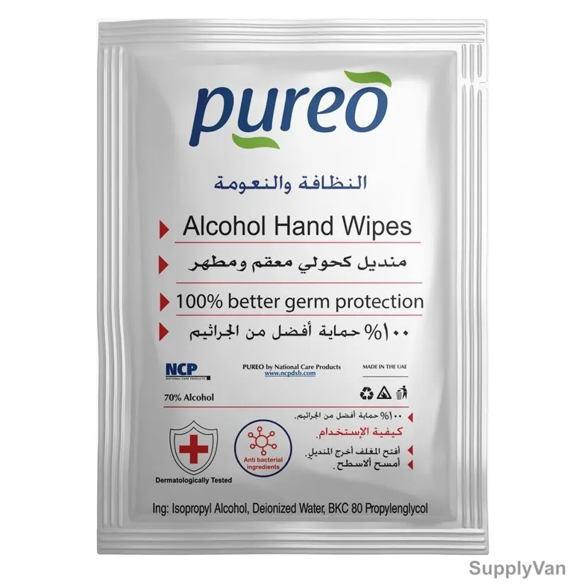 Pureo Alcohol Hand Wipes, 1000 Pcs/Pack