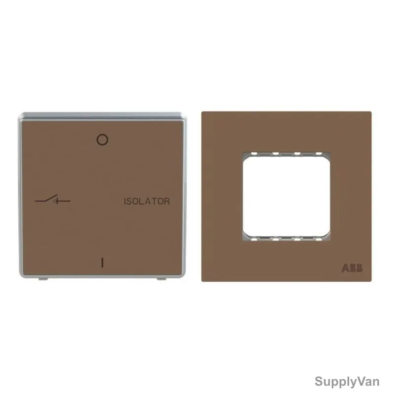ABB Fan Isolator With Double Rocker Frame, AMD13444-MO+AMD5144-MO, Millenium, 3P, 10A, Mocha Brown — image 1