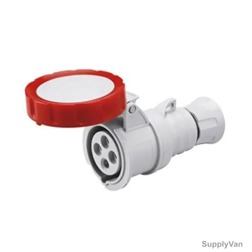 Gewiss Straight Connector, GW62030H, IP66, 16A, 3P+E, White-Red