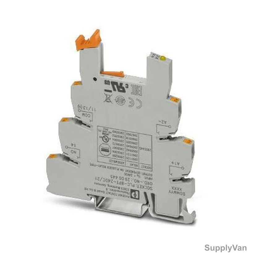 Phoenix Contact Relay Socket, 2900445, PLC-BPT, 24VDC, 80MM Height x 6.2MM Width, 10 Pcs/Pack