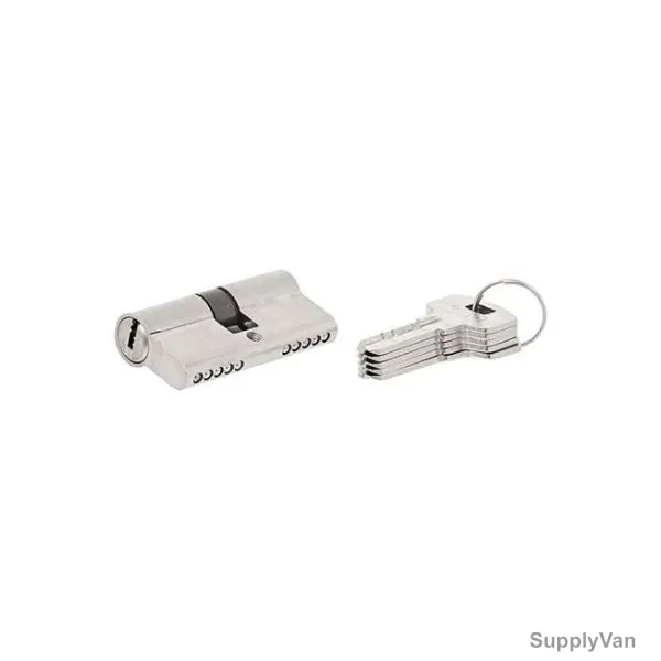 Cylinder Door Lock, Brass, P30, 4 Inch, Black/Grey