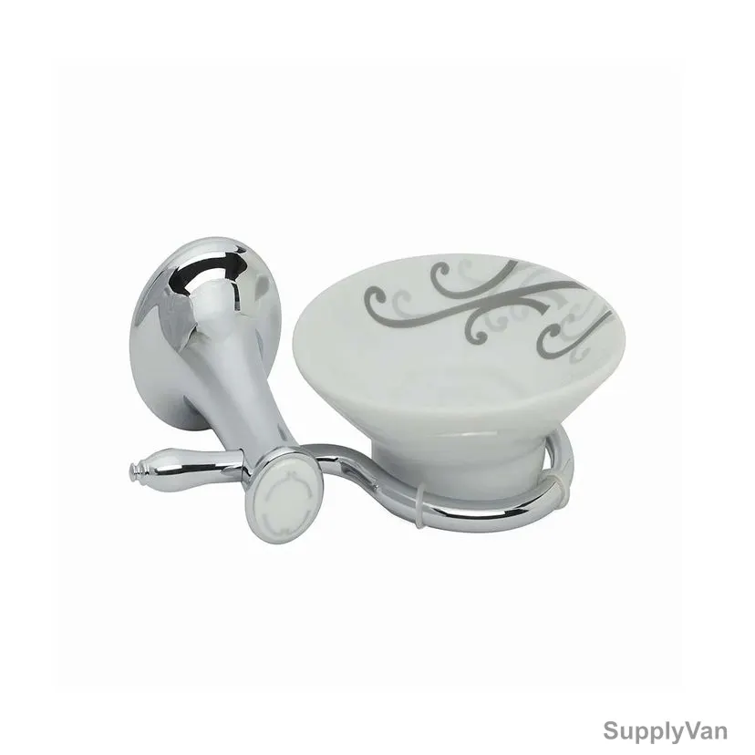 Bold Victoria Wall Mounted Soap Dish Holder, Brass/Glass, Silver/White — image 1