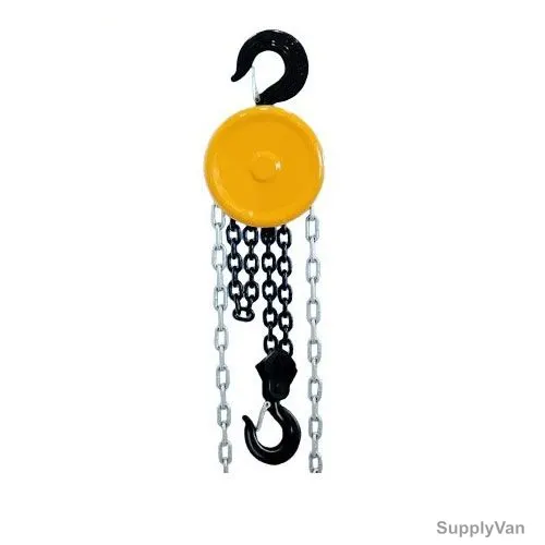 Manual Chain Hoist With 2 Hooks, HSZ Series, Manganese Steel, 3 Mtrs Chain Length, 2200 Lbs Loading Capacity — image 1