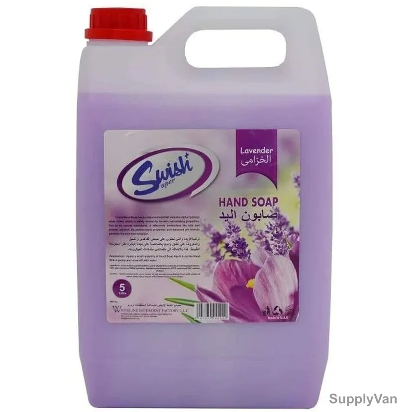 Swish Antibacterial Liquid Hand Soap, WLLG1L-F5, Lavender, 5 Ltrs