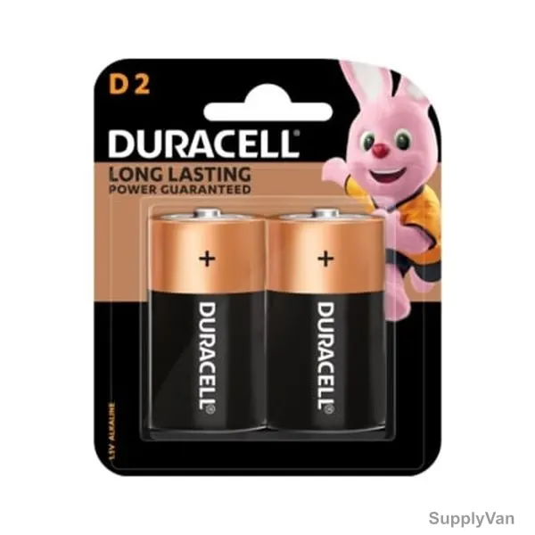 Duracell D2 Monet Alkaline Battery, 32090, Black, 2 Pcs/Pack