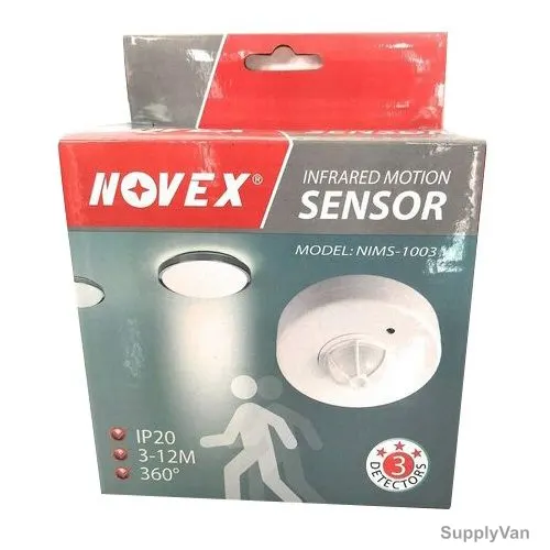 Novex Infrared Motion Sensor, NIMS-1003, 1200W, IP20, 3-12 Mtrs