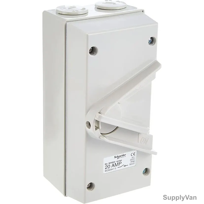 Schneider Electric Surface Mount Isolating Switch, WHS20, Kavacha, 1P, 20A, 250VAC