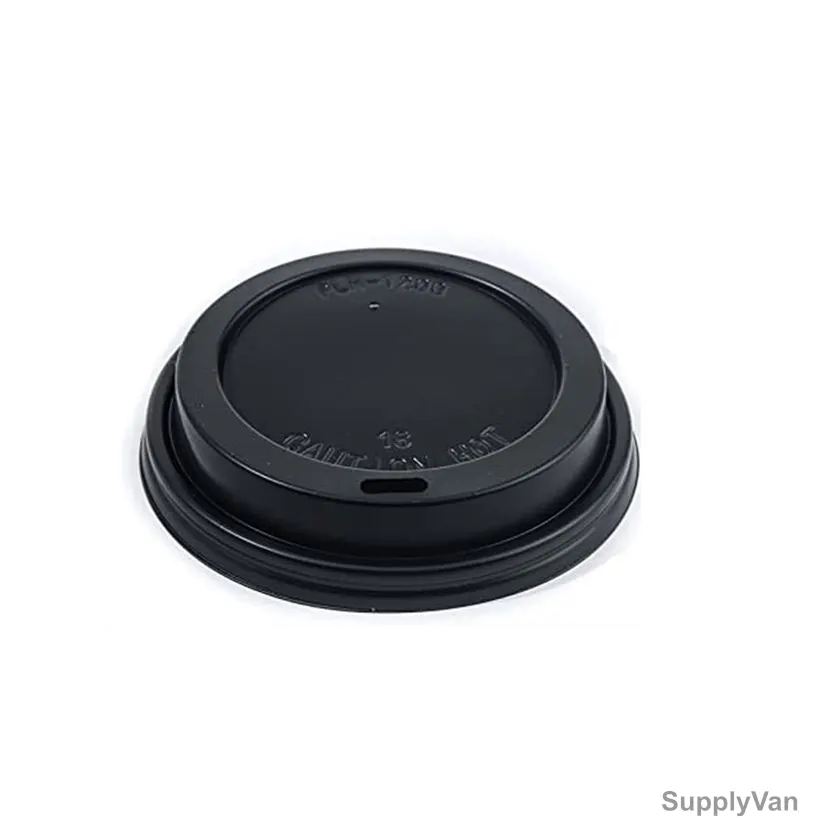 BYFT Disposable Cup Lid, Plastic, 8CM Dia, Black, 25 Pcs/Pack — image 1