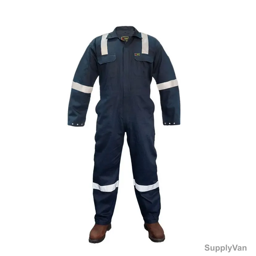 B-Max Work Coverall, BM1109, 100% Cotton, 200-210 GSM, L, Navy Blue