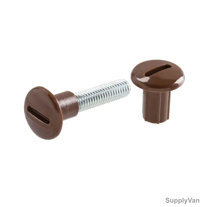 TP Zinc-Plated Connecting Screw W/ Brown Plastic Slotted Cap, Fine, 34/44, PK1000