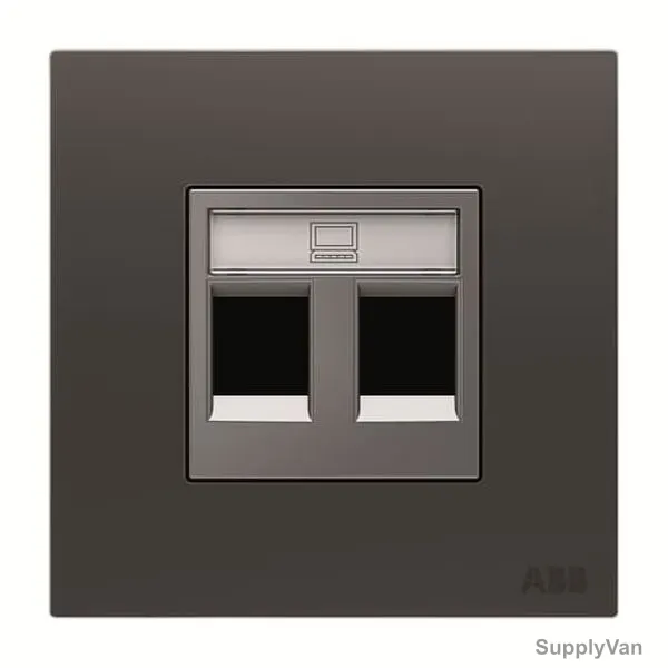 ABB Wall Plate, AM33444-SB, Millenium, 2 Gang, RJ45