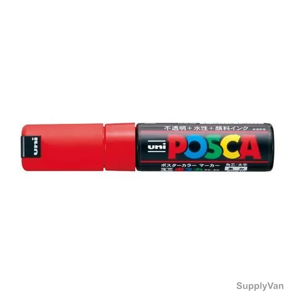 Uni-Ball Posca Marker, PC8K-RD, 8.0MM Tip Size, Red, 12 Pcs/Pack