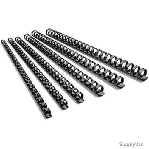 Super Deal Spiral Binding Ring, 17812, Plastic, 12MM Dia, Black, 100 Pcs/Pack