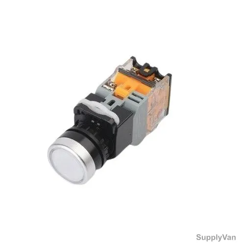 Warrior On-Off Latching Push Button Switch, 400V, 10A, White