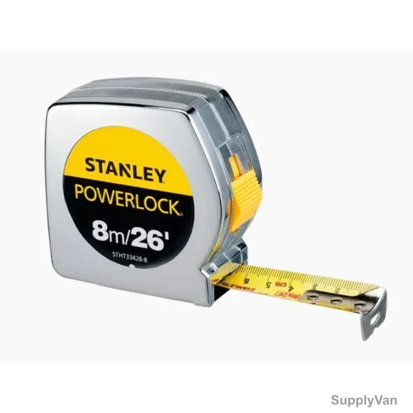 Stanley Powerlock Measuring Tape, STHT33428-8, 8 Mtrs