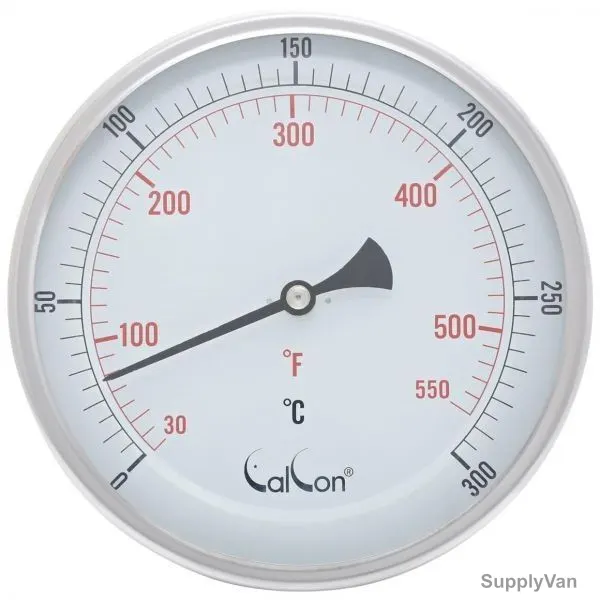 Calcon Bi-Metal Temperature Gauge, CCTE18, 150x300MM, 1/2 Inch, NPT, 0-300 Deg. C
