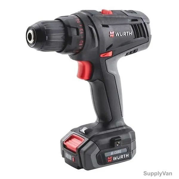 Wurth Cordless Drill Driver, 5701101002, 12VDC, 2x 2.0 Ah Battery, 10MM Drill Dia — image 1