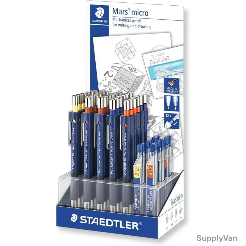 Staedtler Mars Micro Mechanical Pencil With Lead, ST-775-CA30P, Assorted Colors, 246 Pcs/Set
