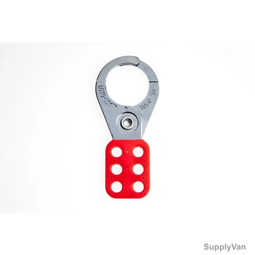 Loto-Lok Lockout Hasp, HSP-PMH-38R, Steel, 38MM, Red