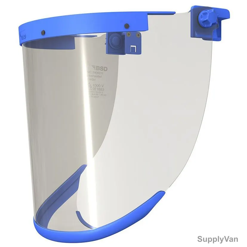 BSD HRC 2 Face Shield, ErgoS 3Plus, Polycarbonate, 12.0 Cal/SQ.CM, Class 2, Universal, Clear/Blue