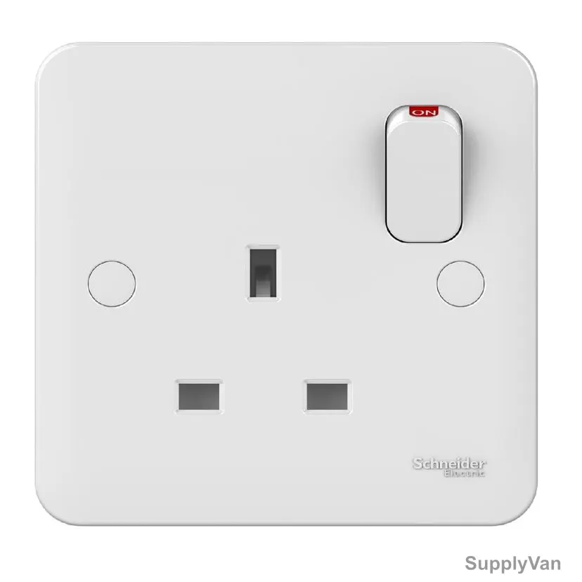 Schneider Electric Switched Socket, Lisse, 1 Gang, 13A, Matt White