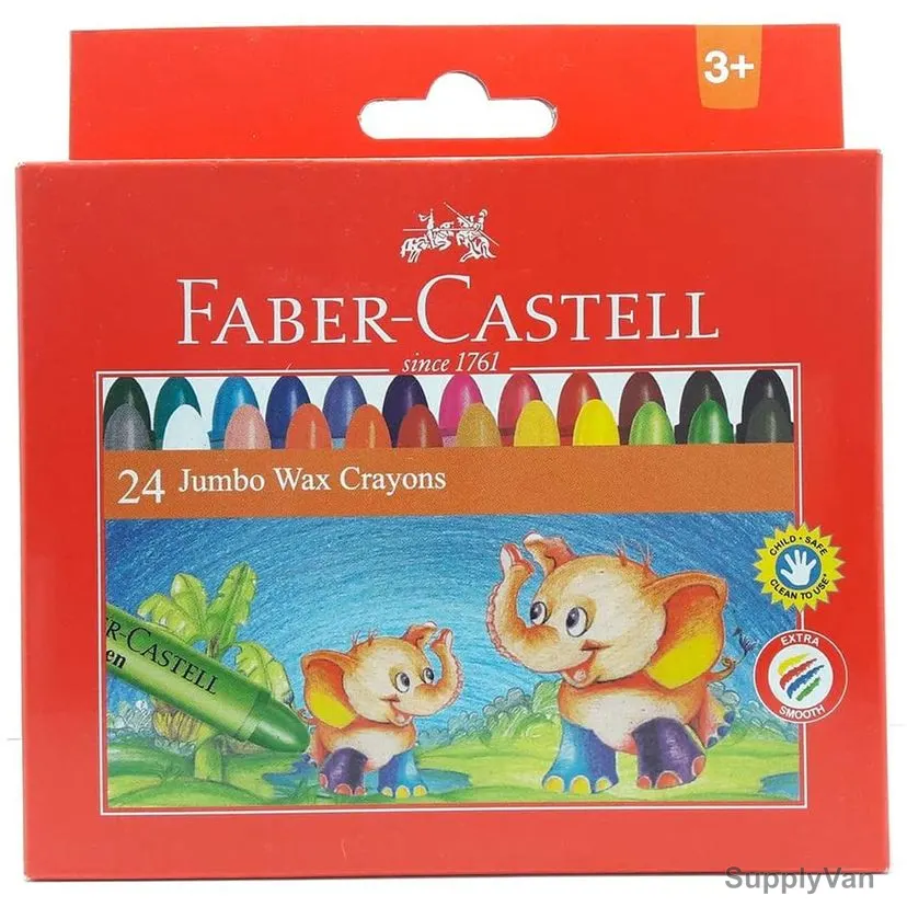 Faber-Castell Jumbo Wax Crayons, 120039, Multicolor, 24 Pcs/Set — image 1