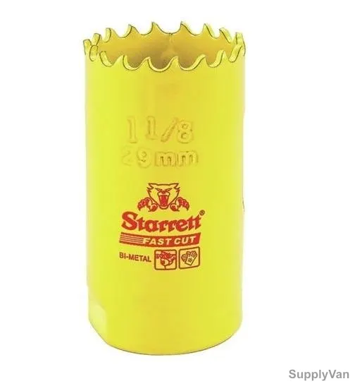 Starrett Hole Saw, FCH0118, High Speed Steel, 29MM, 5.5 TPI, Yellow