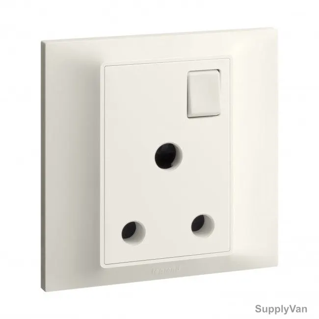 Legrand Single Pole Switched Socket With Neon, 617852, 15A, 250V, 1 Gang, Ivory