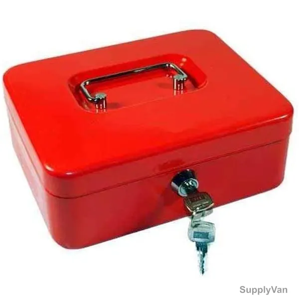Cash Box, Metal, 152 x 115MM, Red