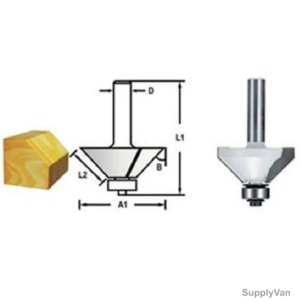 Makita Chamfer Router Bit, D-48658, w/ Bearing, 26x11MM