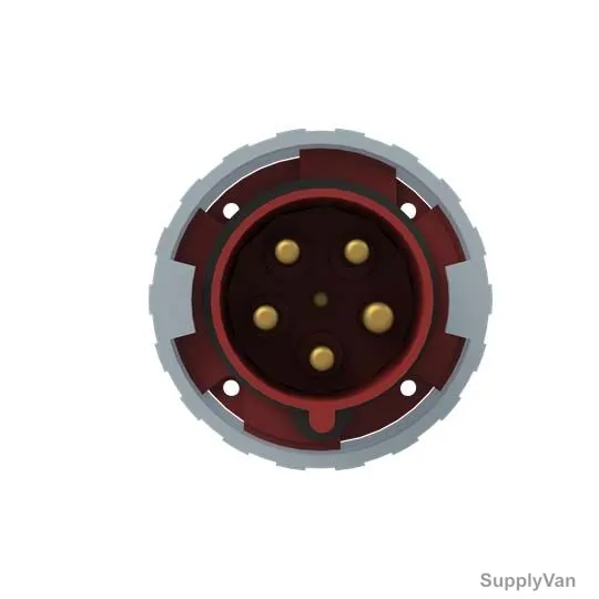 Abb Straight Flange Panel Mounted Socket Inlet, 3125BU6W, 380-415V, IP67, 125A, 3P+E, Red — image 1