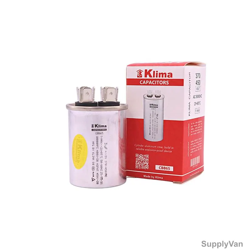 Klima Capacitor, CBB65, 3UF, 370-450VAC