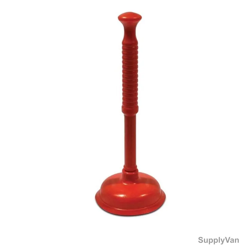 Akc Toilet Plunger With Plastic Handle, TP06, Rubber, 45CM Length, Red