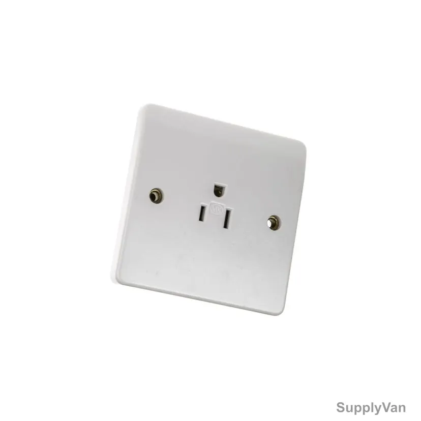 Mk Shuttered Unswitched Socket, K2251WHI, Logic Plus, 15A, 1 Gang, White