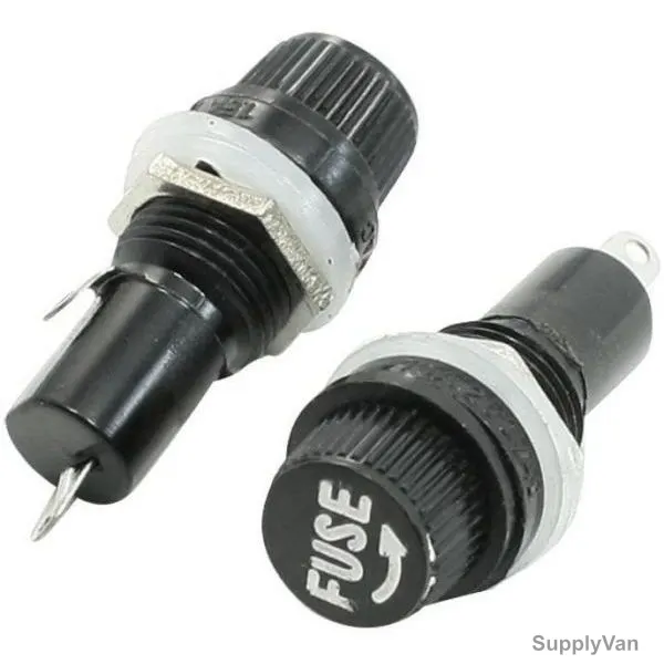Fuse Holder Screw Mount Type, Plastic, Black