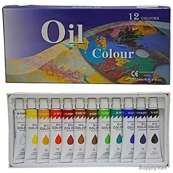 Oil Color Tube Set, 12ML, 12 Pcs/Pack