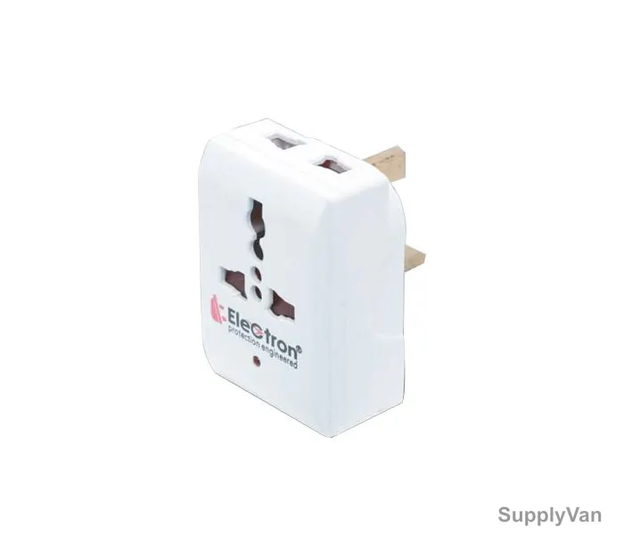 Electron Universal Adapter, EL3020, 2 Ports, White