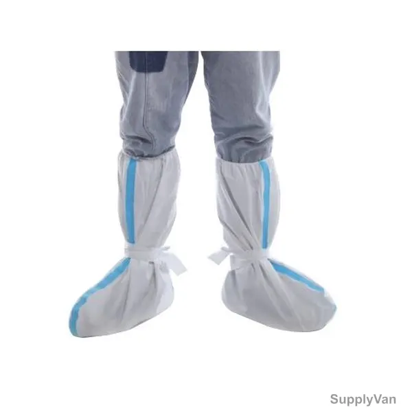 Scudo Protective Boot Covers, Free Size, Microporous, White/Blue — image 1