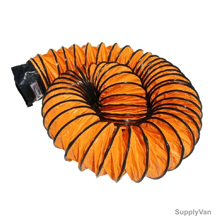 Aqson Flexible Ventilation Duct, PVC, 5 Mtrs Length, Orange/Black — image 1