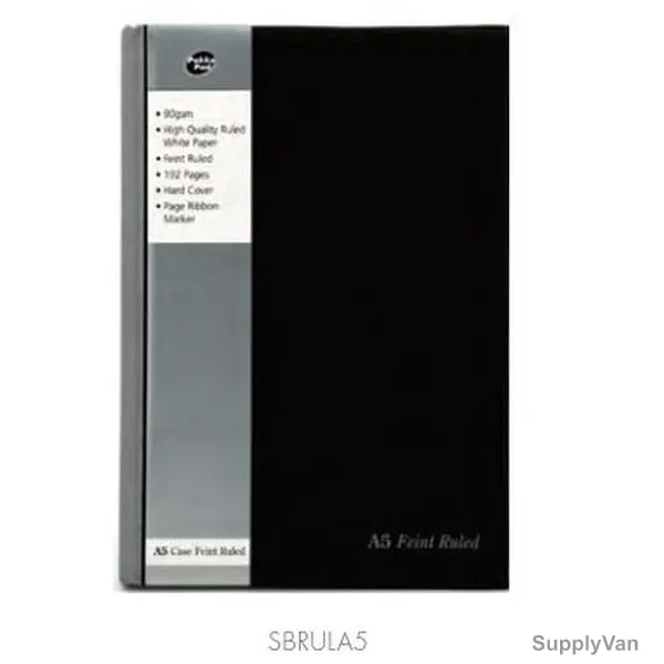 Pukka Casebound Pad, SBRULA5, A5, 90 gsm, 192 Pages, Black