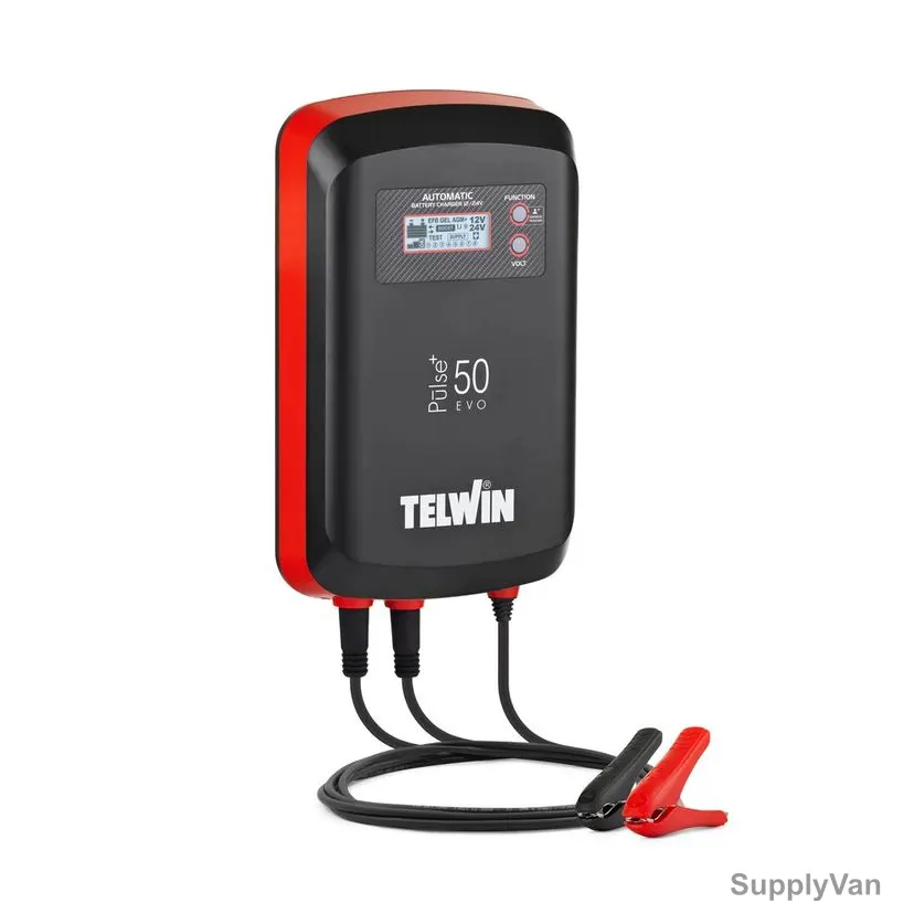 Telwin Pulse 50 EVO Multi-Functional Electronic Battery Charger, Maintainer and Tester, 807611, 12/24V — image 1