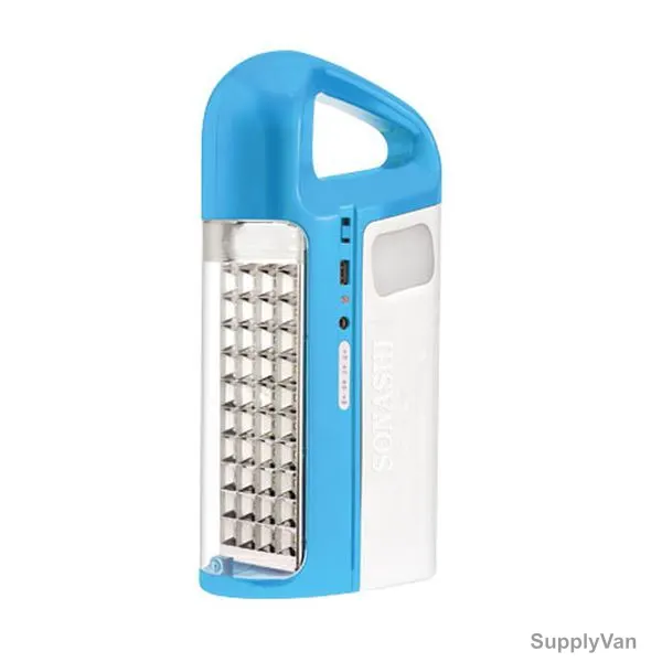 Sonashi Rechargeable 3 Side Emergency Lantern With Solar Panel, SEL-697SP, 4.5Ah, Blue — image 1